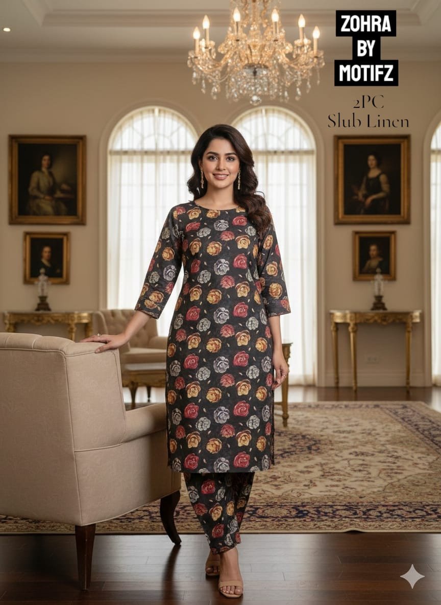 ZOHAR BY MOTIFZ AllOVER SLUB 2 PC LINEN COLLECTION ? ORIGINAL PRINTED