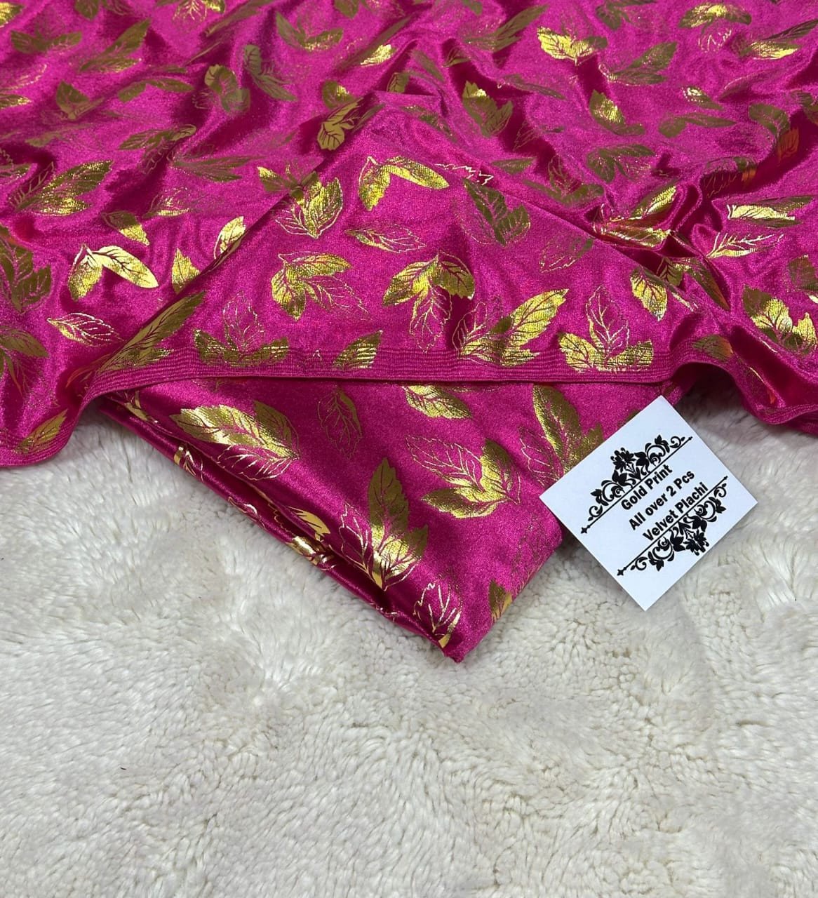 Premium Gold Print Velvet Palachi Winter 2-Piece Suit | 3 Gaz Cutting | Stretchable High-Quality Fabric